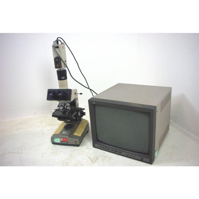 Olympus Bhc Inspection Microscope Jvc Colour Video Camera Tk C11 Jvc Crt Monitor